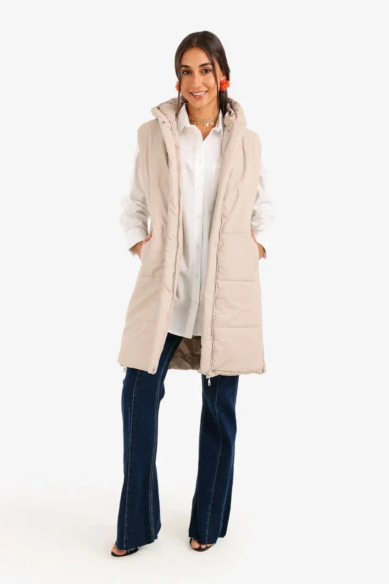 Carina - Hooded Long Puffer Vest 10