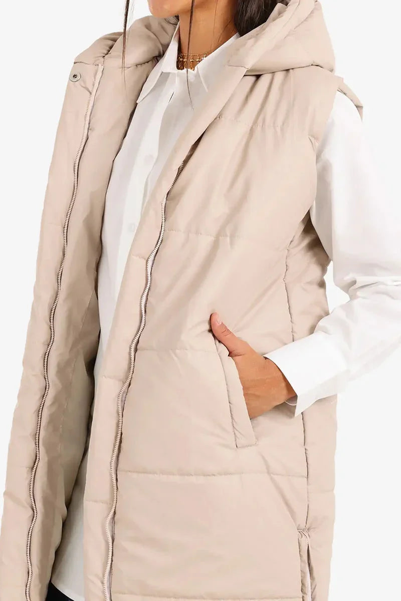 Carina - Hooded Long Puffer Vest 8