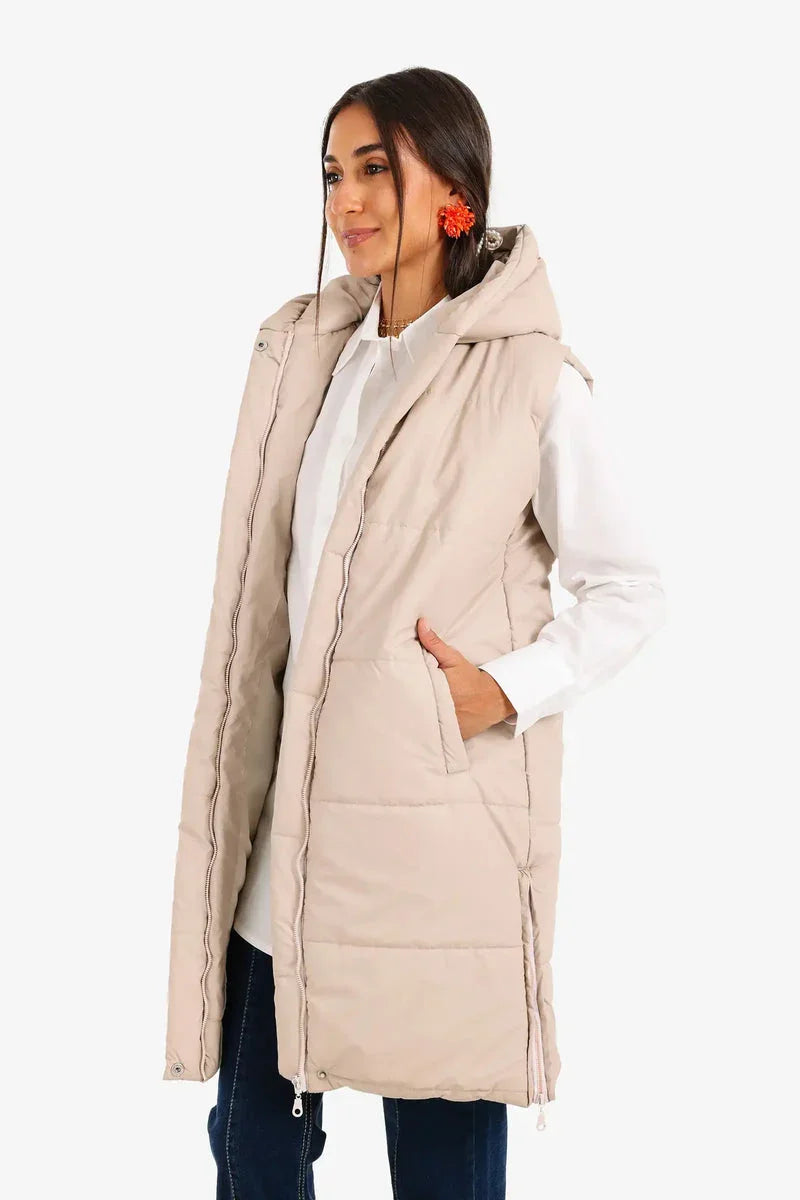 Carina - Hooded Long Puffer Vest 4