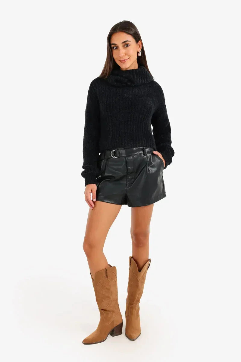 Carina - Cropped Cowl Neck Pullover 13