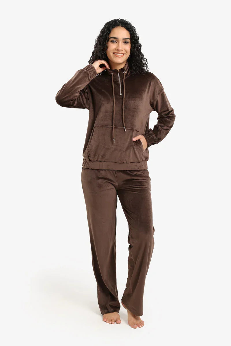 Carina - Velvet High Neck Pyjama Set 1