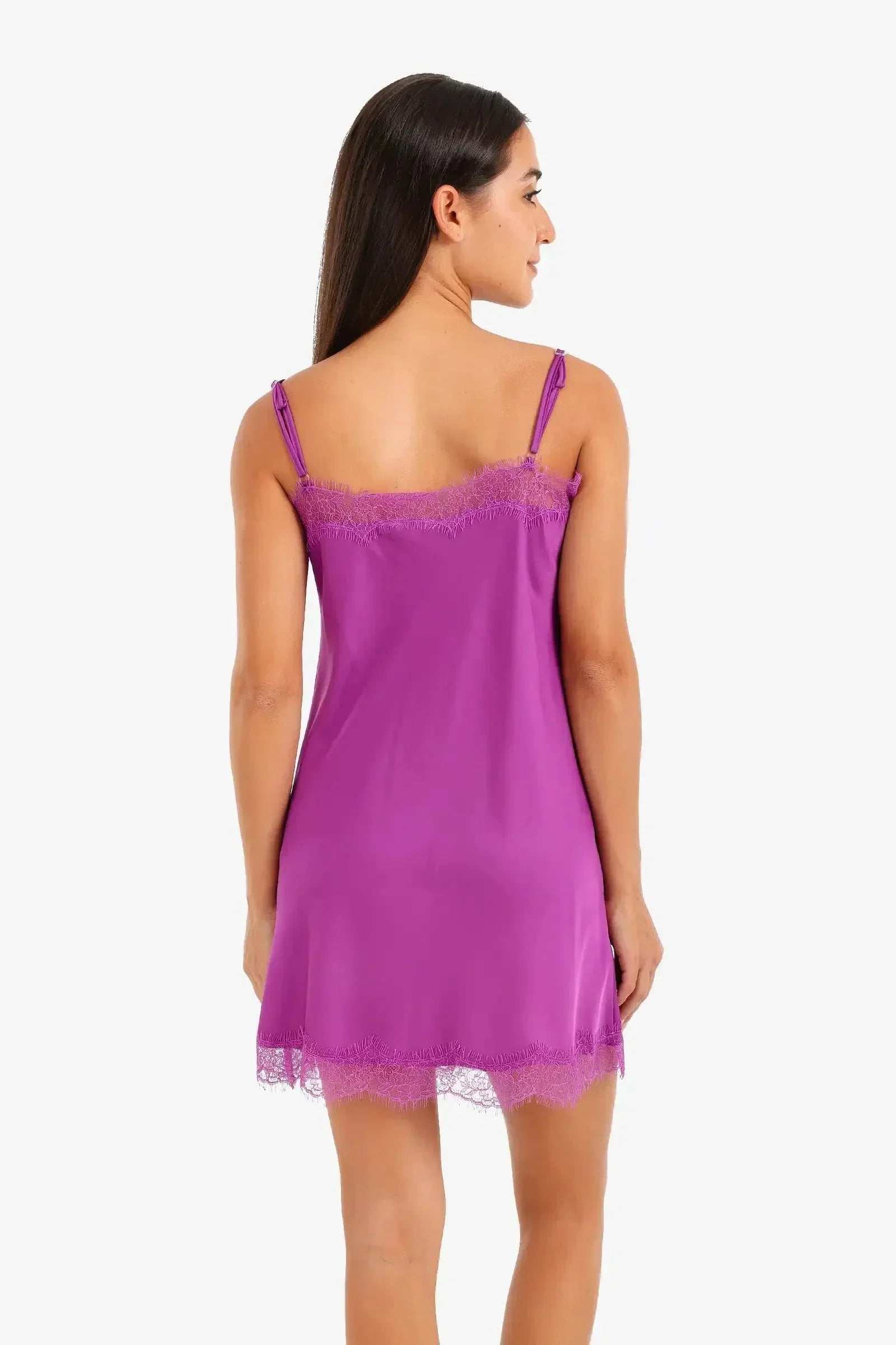 Carina - Lace Detailed Satin Nightgown 3