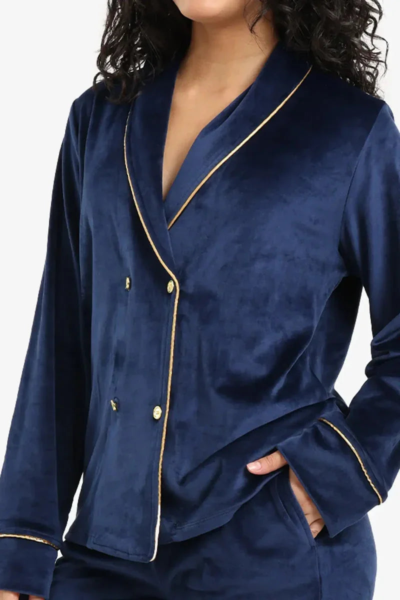 Double-Breasted Velvet Pyjama Set - Carina 14