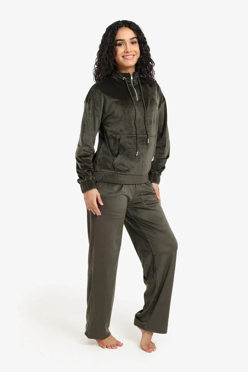 Carina - Velvet High Neck Pyjama Set 8