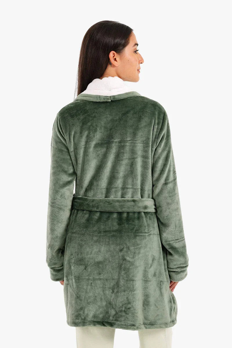 Carina - Velvet Padded Robe with Belt 10