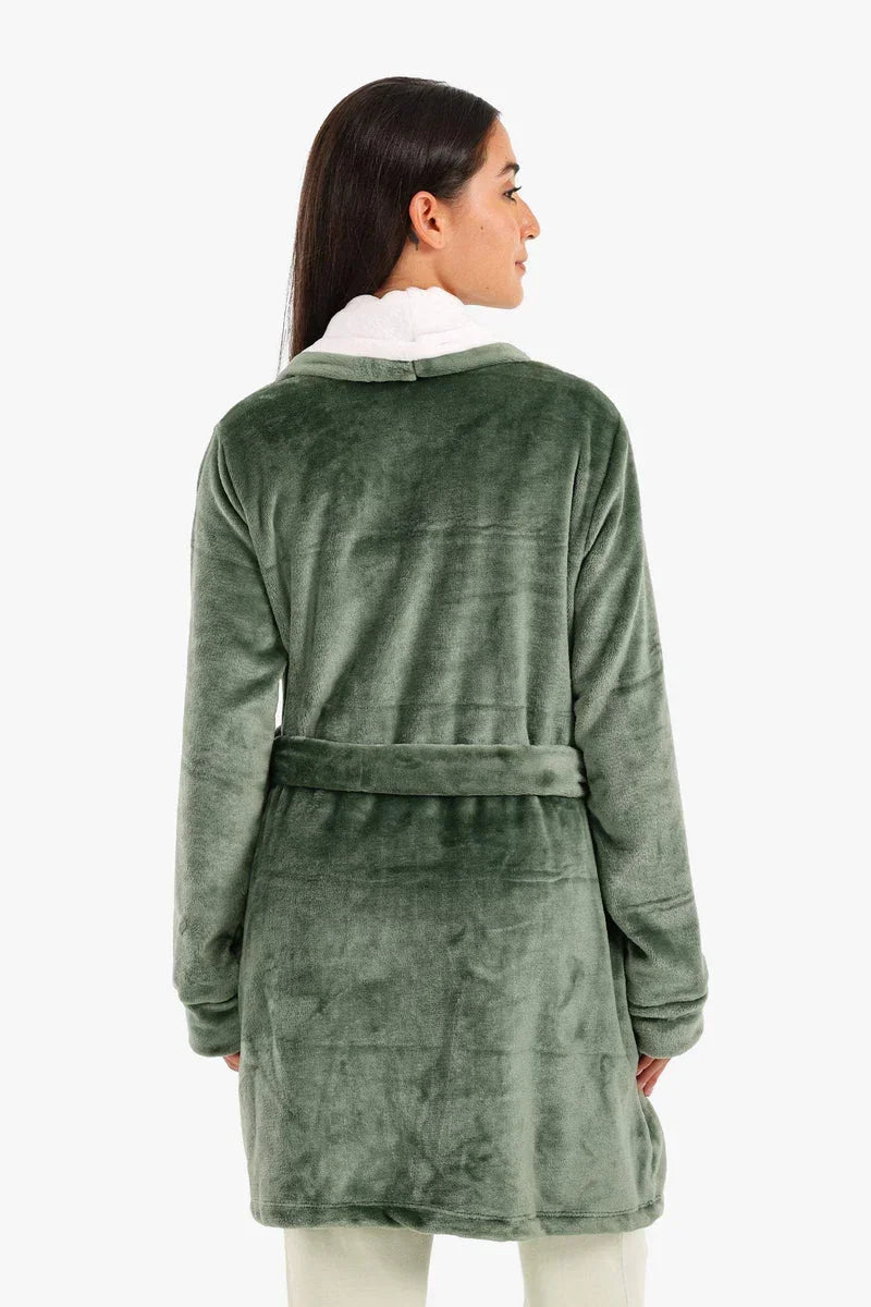 Carina - Velvet Padded Robe with Belt 10