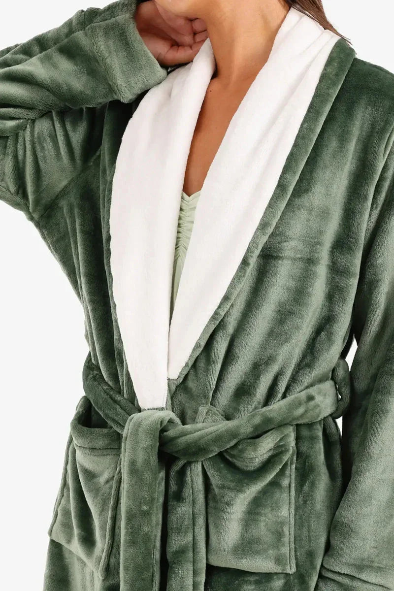 Carina - Velvet Padded Robe with Belt 15