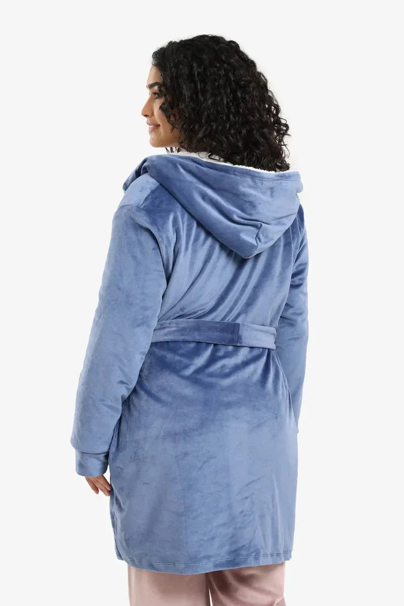 Padded Velvet Hooded Robe - Carina 12