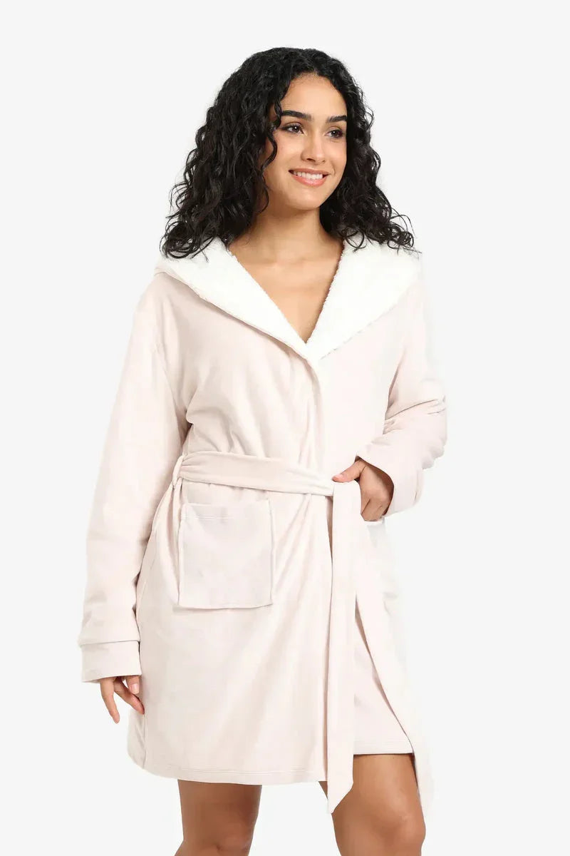 Padded Velvet Hooded Robe - Carina 4