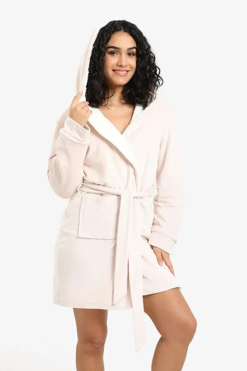 Padded Velvet Hooded Robe - Carina 1