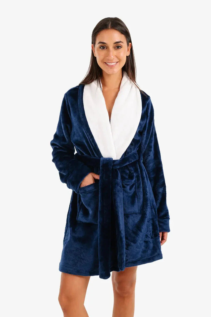 Carina - Velvet Padded Robe with Belt 3