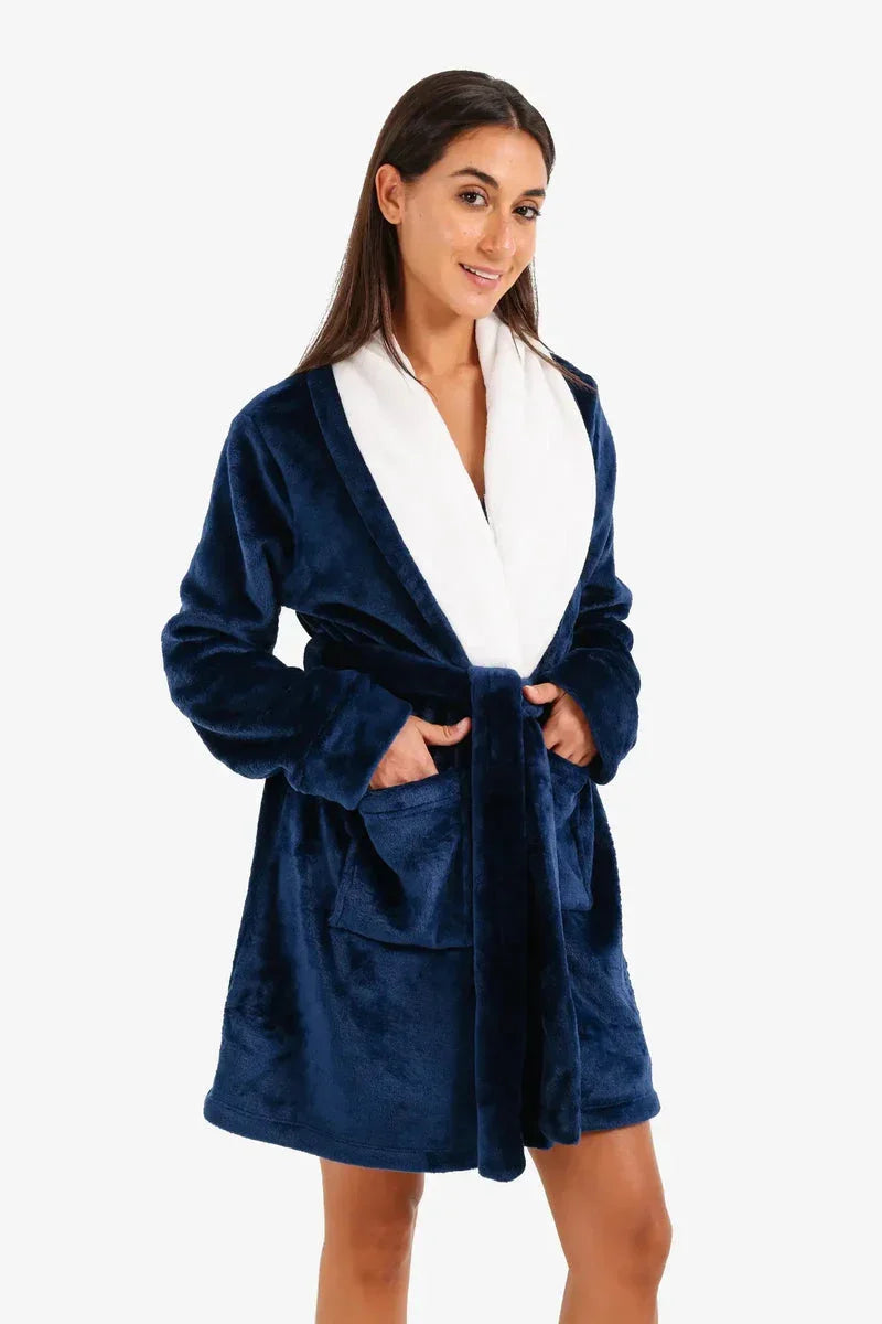 Carina - Velvet Padded Robe with Belt 7