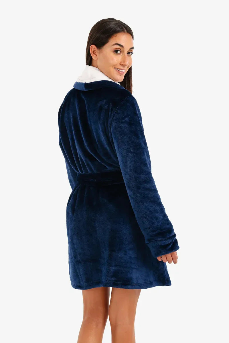 Carina - Velvet Padded Robe with Belt 13
