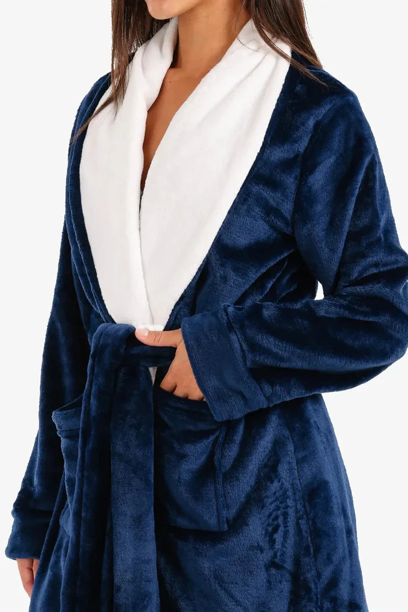 Carina - Velvet Padded Robe with Belt 17