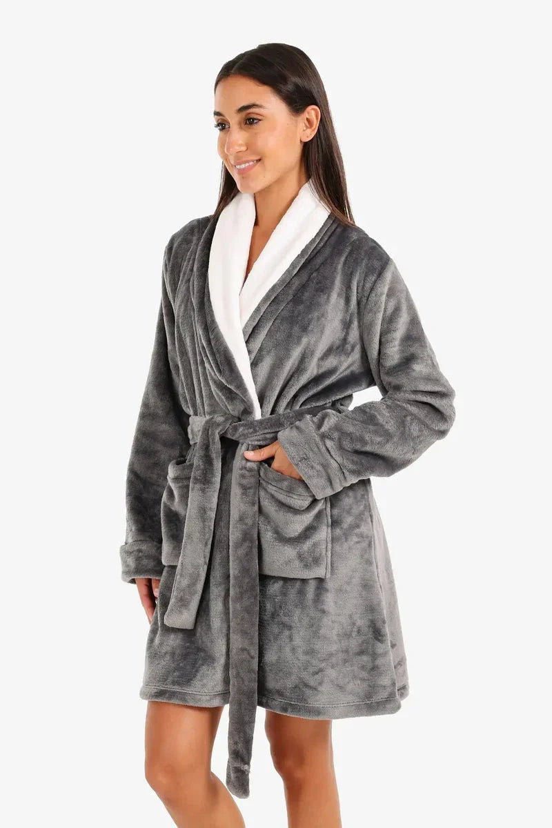Carina - Velvet Padded Robe with Belt 1