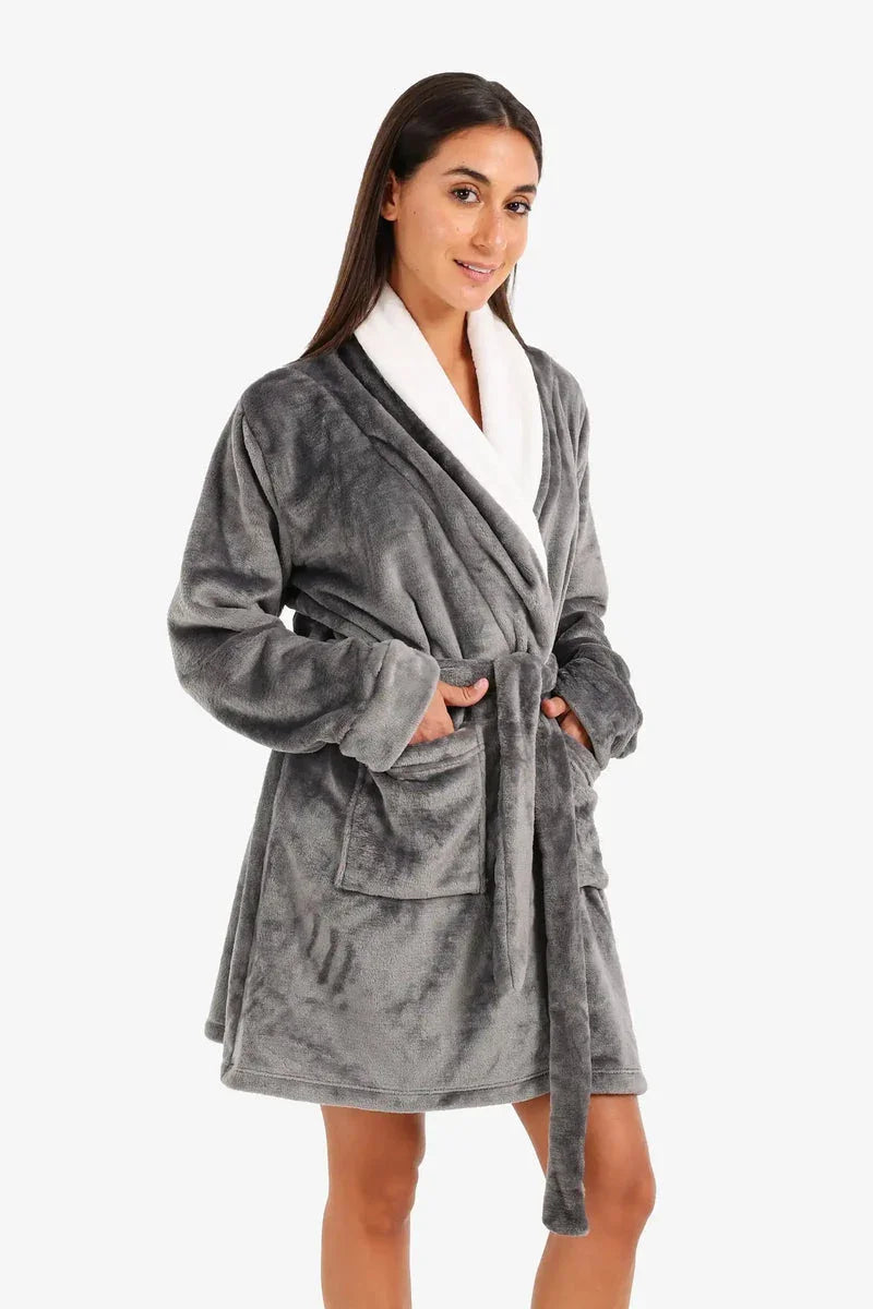 Carina - Velvet Padded Robe with Belt 8
