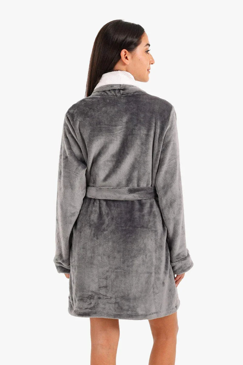 Carina - Velvet Padded Robe with Belt 11