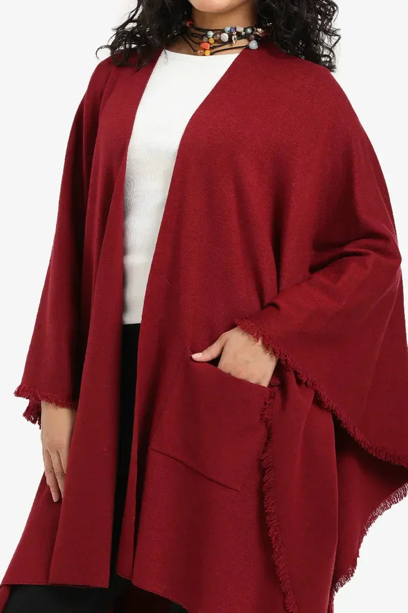 Carina - Fringe Trim Poncho 20
