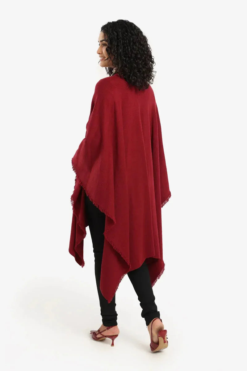 Carina - Fringe Trim Poncho 16