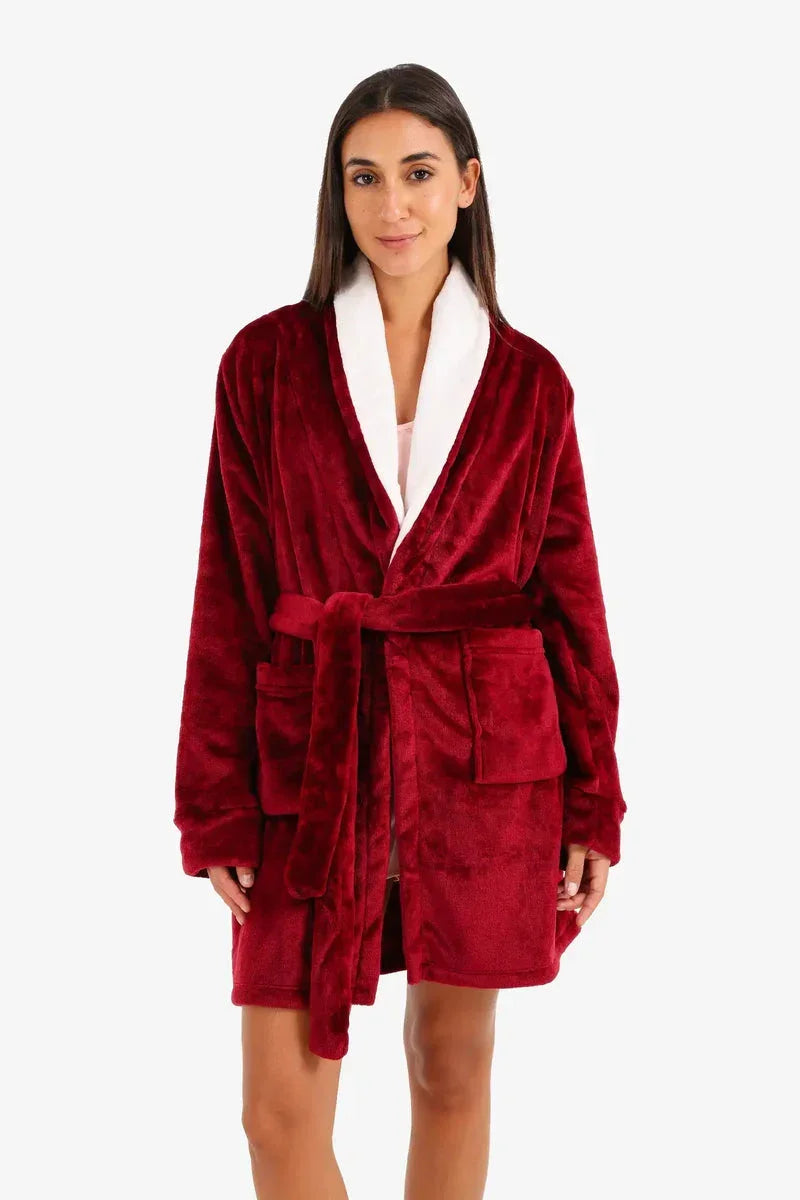 Carina - Velvet Padded Robe with Belt 2
