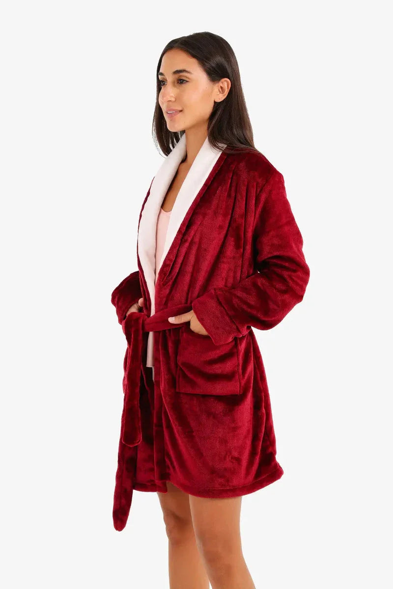 Carina - Velvet Padded Robe with Belt 12