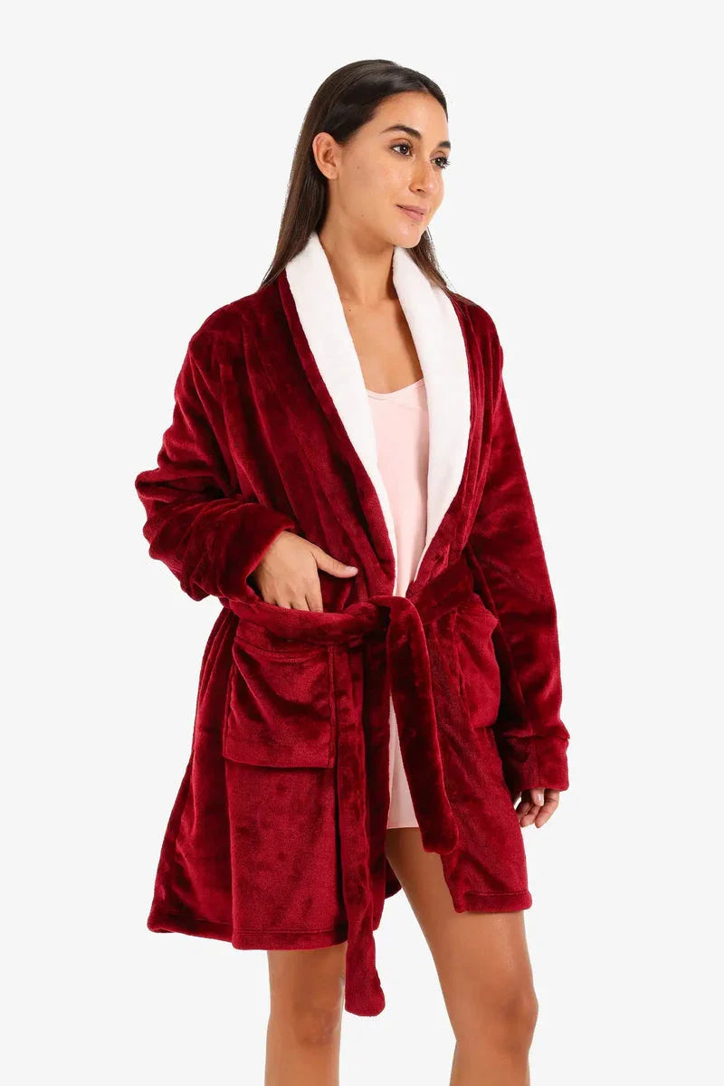 Carina - Velvet Padded Robe with Belt 5
