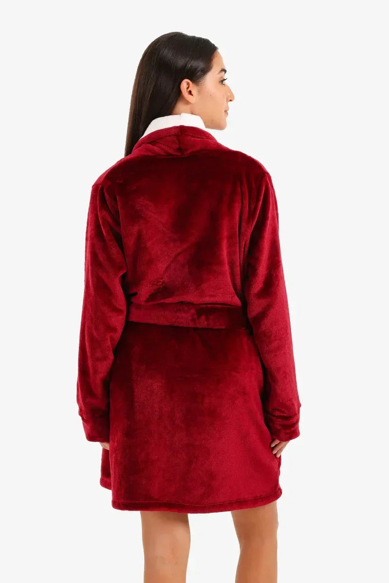 Carina - Velvet Padded Robe with Belt 16