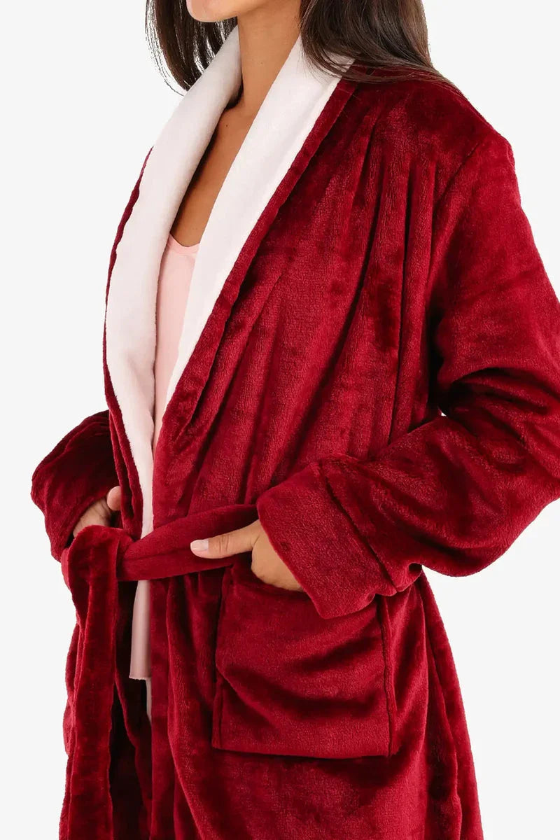 Carina - Velvet Padded Robe with Belt 19