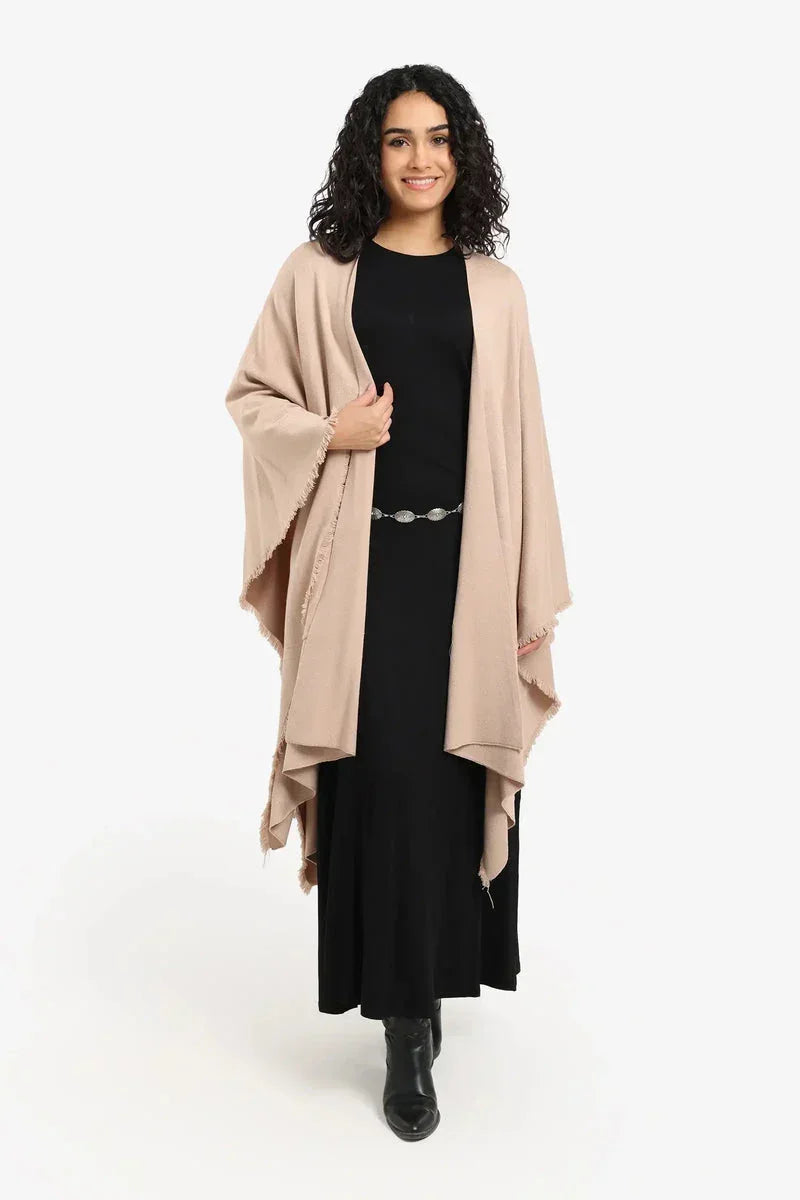Carina - Fringe Trim Poncho 4