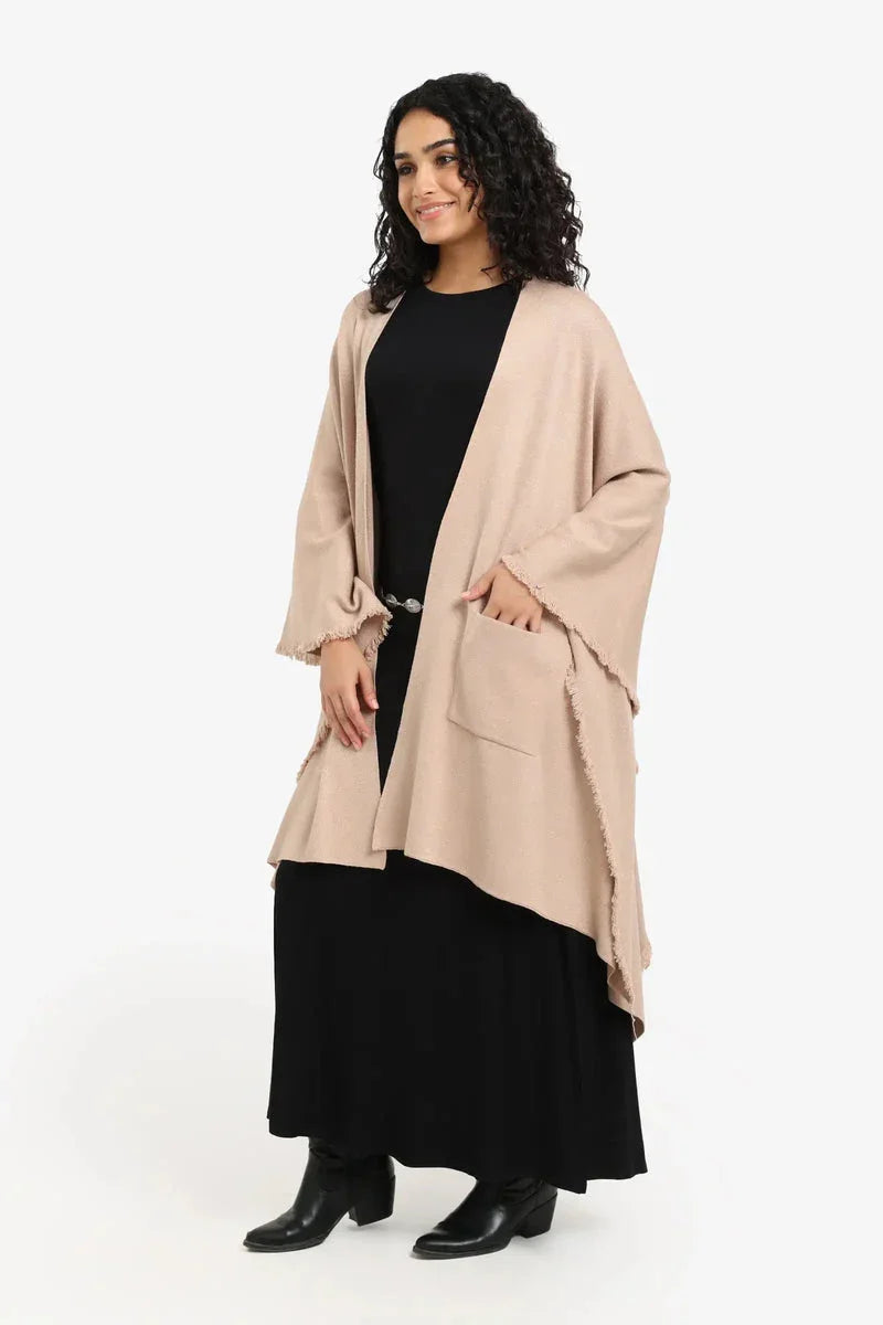 Carina - Fringe Trim Poncho 9