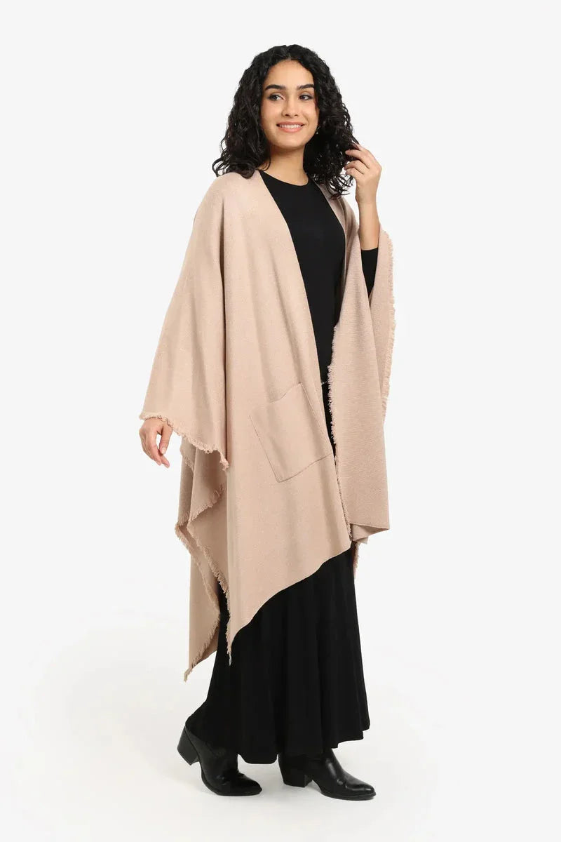 Carina - Fringe Trim Poncho 7