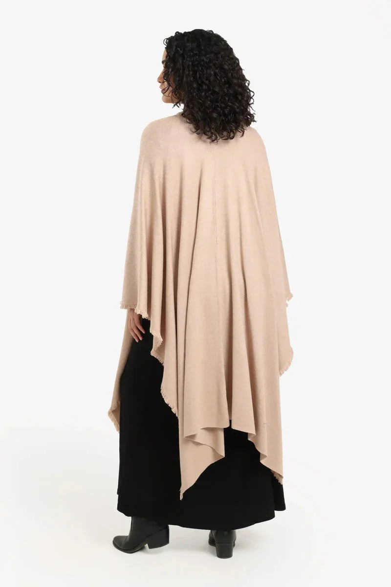 Carina - Fringe Trim Poncho 13