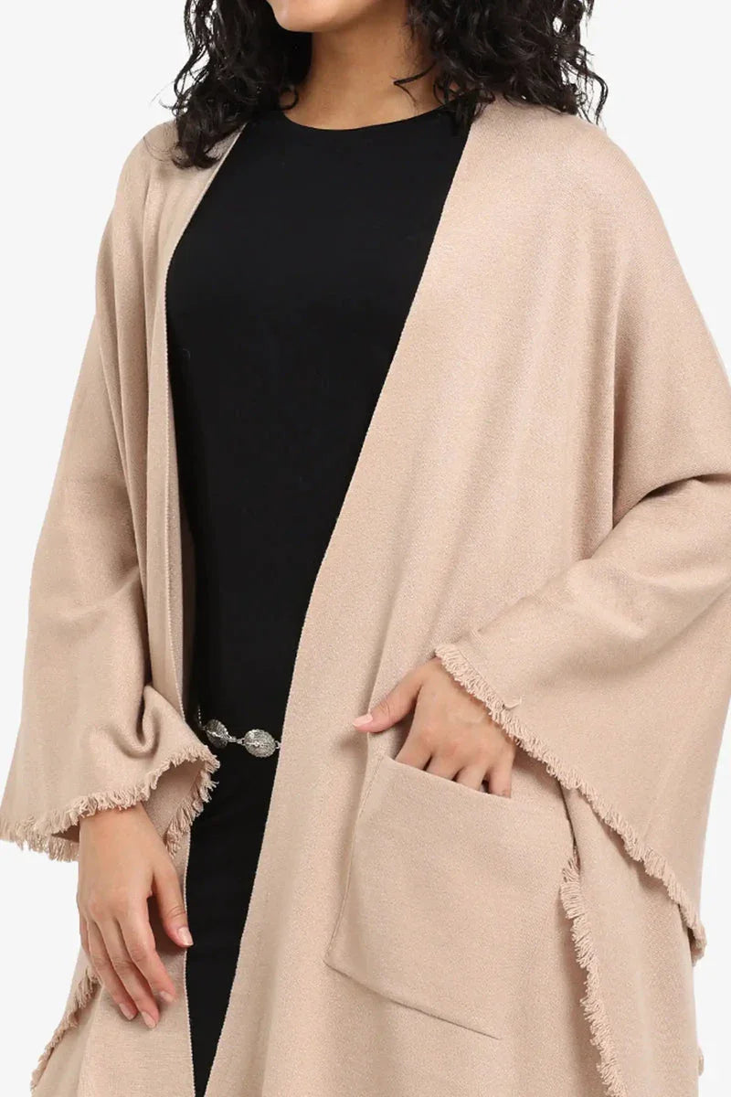 Carina - Fringe Trim Poncho 17