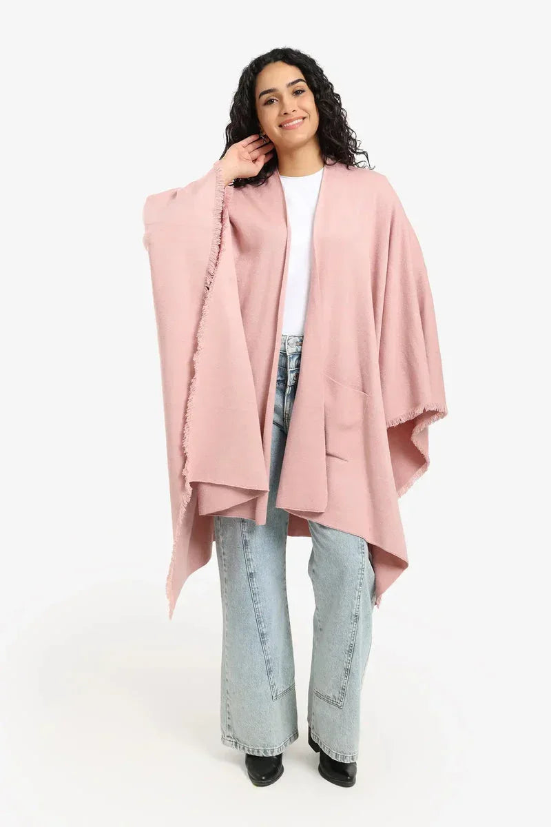 Carina - Fringe Trim Poncho 3
