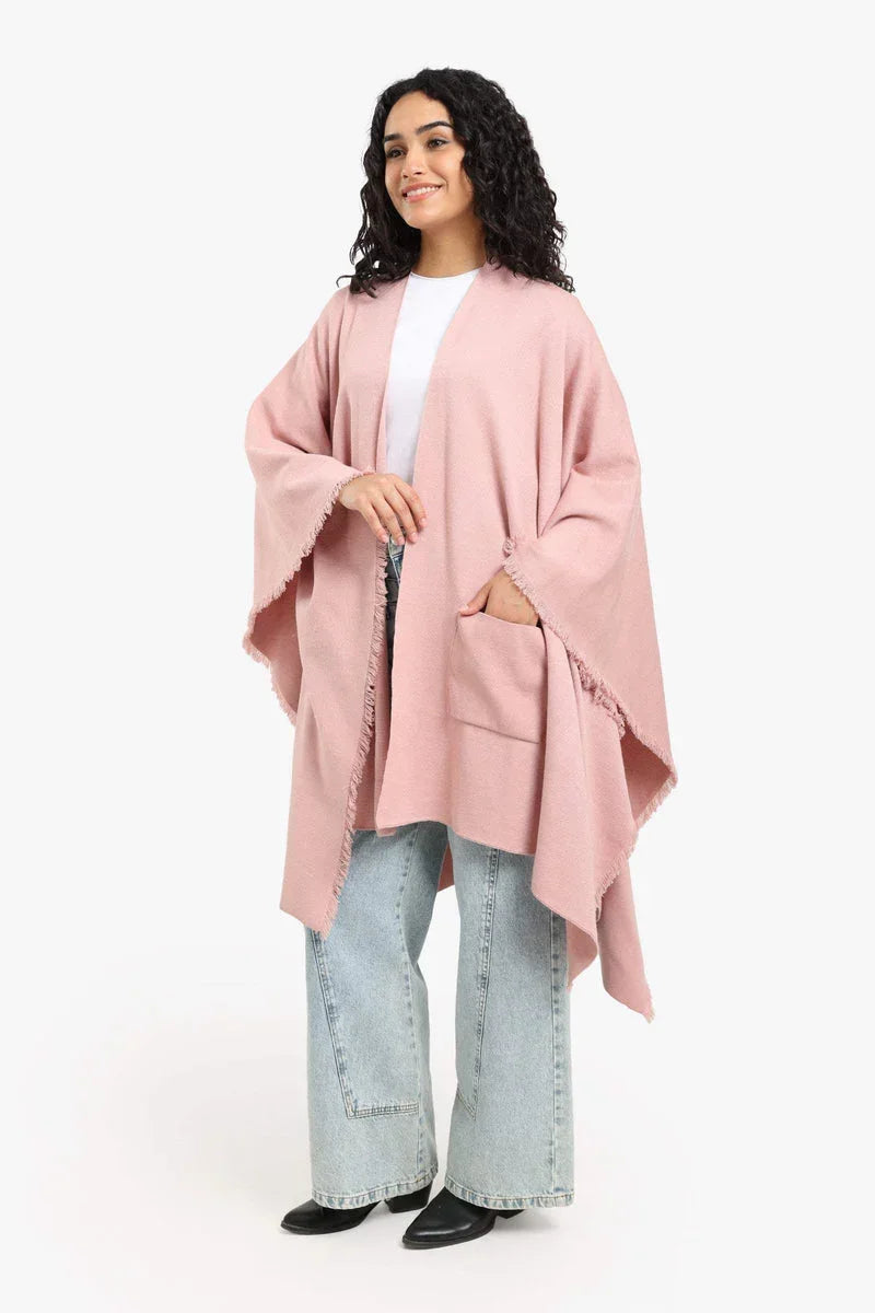 Carina - Fringe Trim Poncho 6