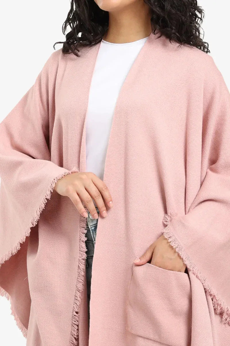 Carina - Fringe Trim Poncho 19