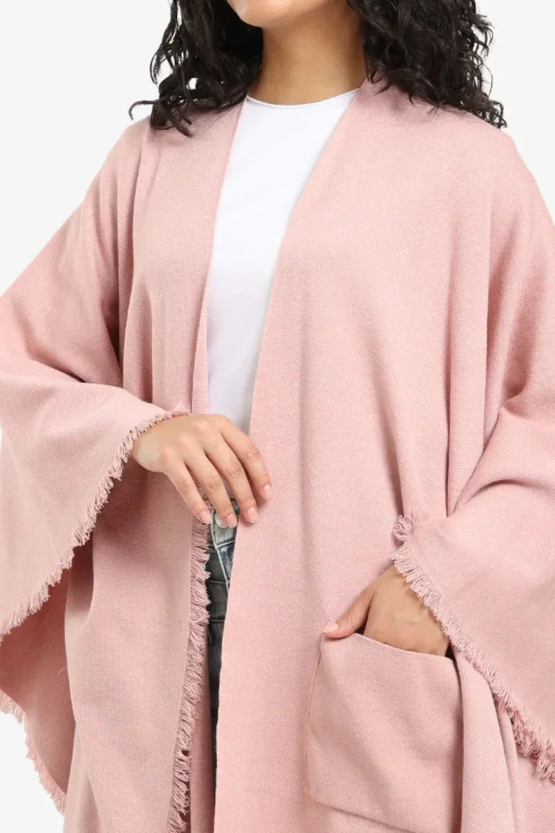 Carina - Fringe Trim Poncho 19