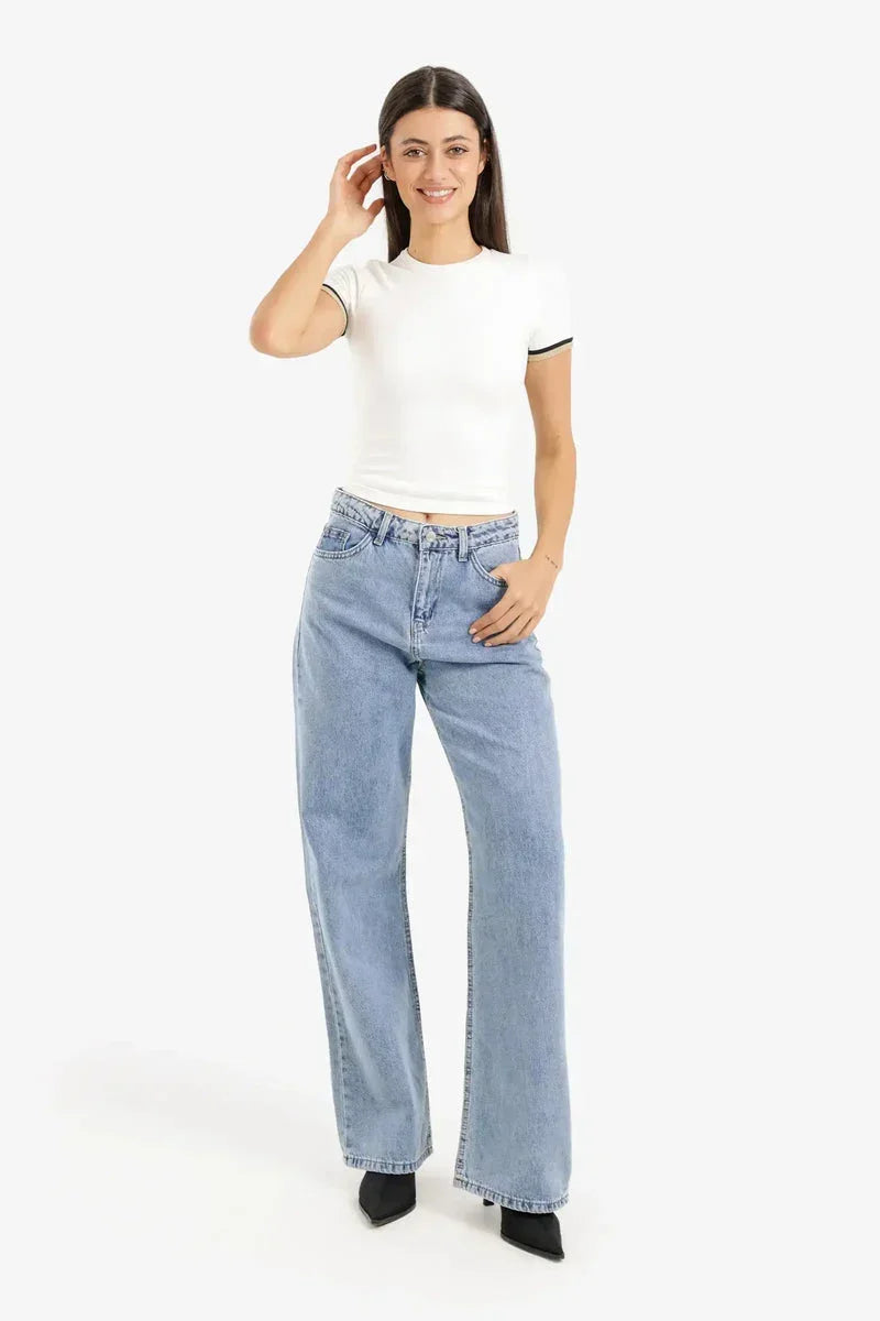 Carina - Straight Cut Denim Pants 6