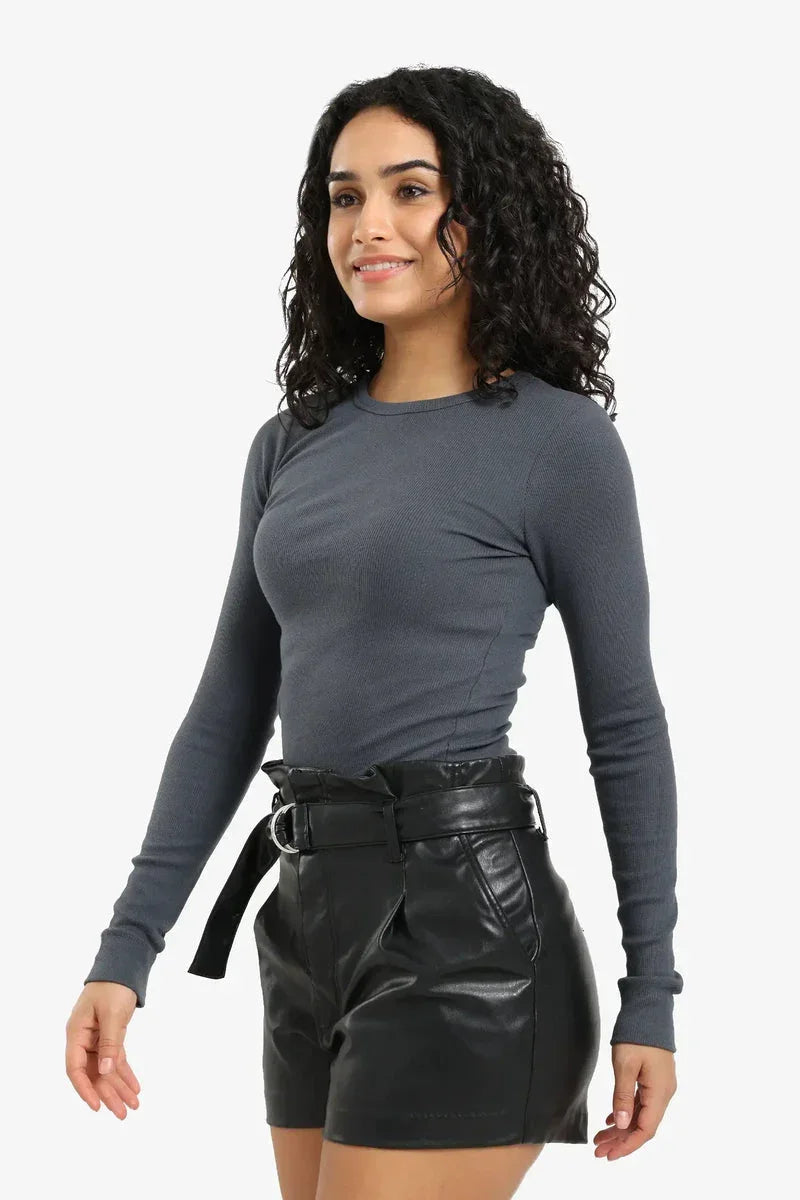 Ribbed Long Sleeves Top - Carina 6