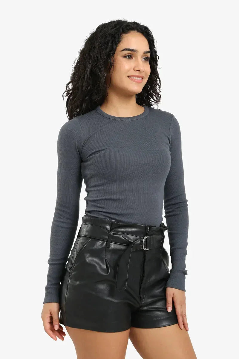 Ribbed Long Sleeves Top - Carina 12
