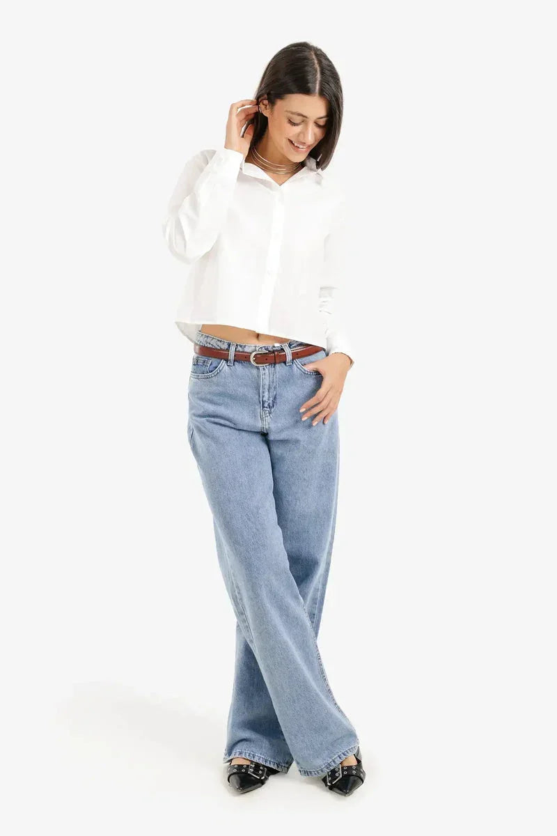 Cropped Button-Up Shirt - Carina 12