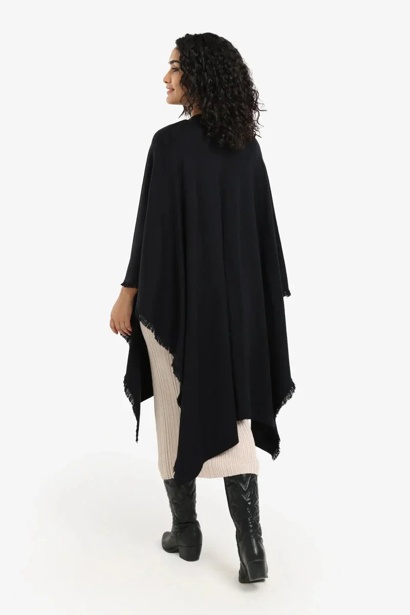 Carina - Fringe Trim Poncho 14