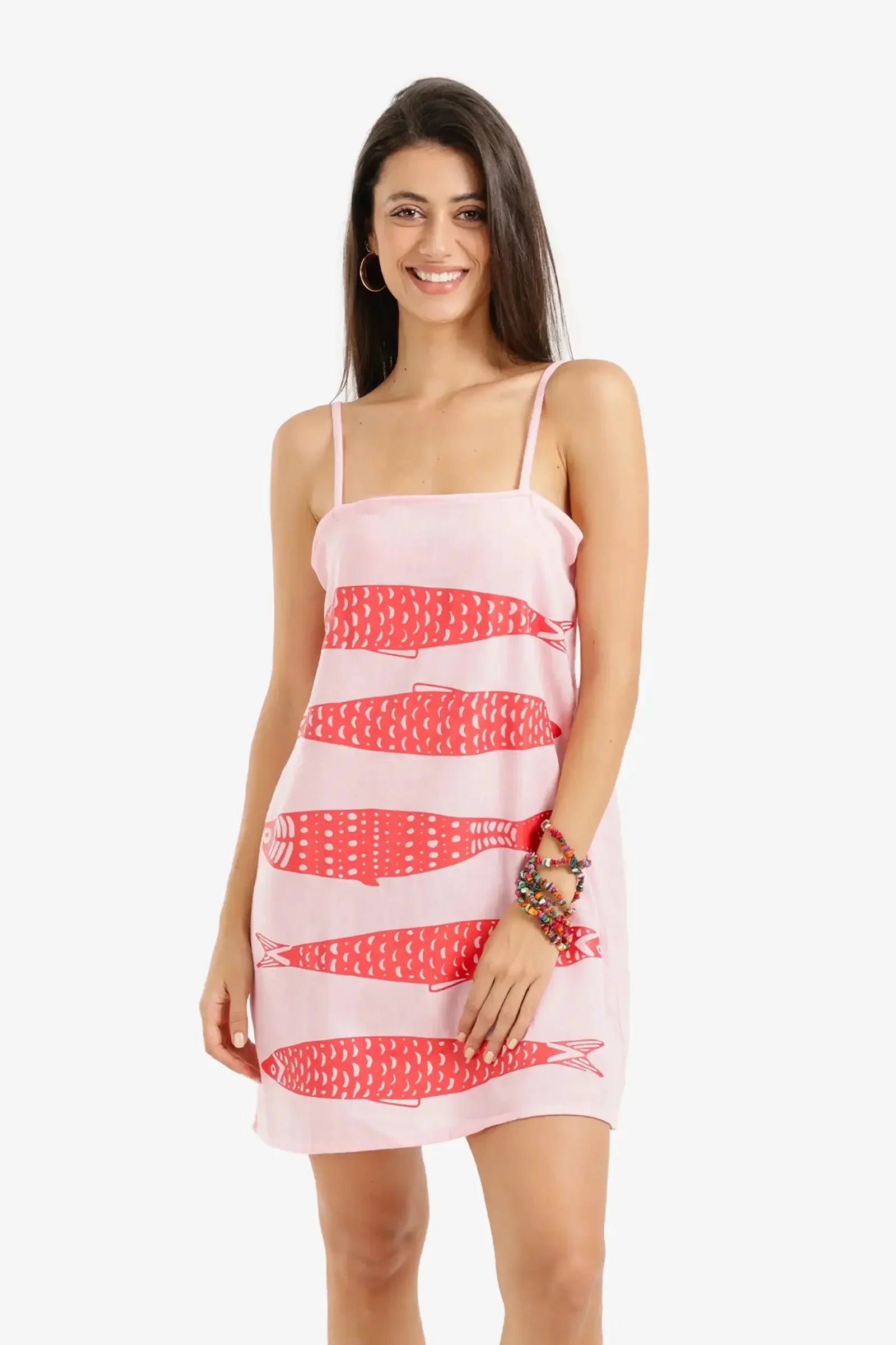 Carina - Fish Print Beach Dress 1