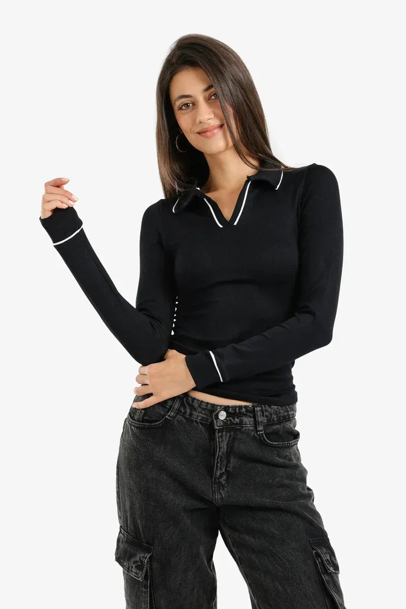 V-Collared Neck Top - Carina 1