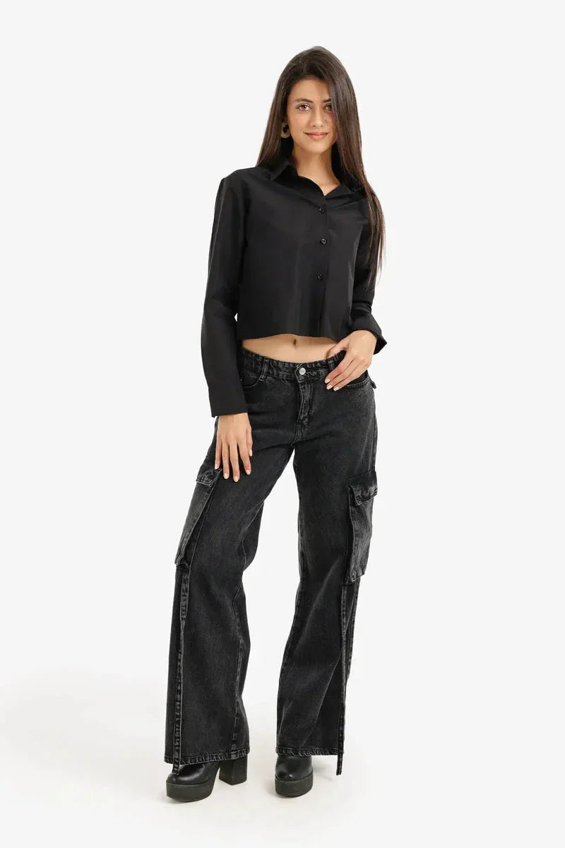 Cropped Button-Up Shirt - Carina 11
