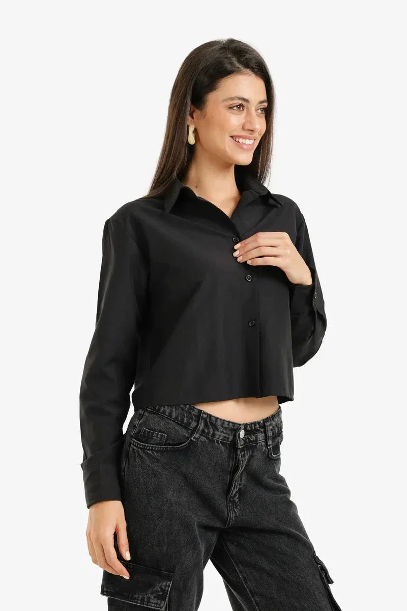 Cropped Button-Up Shirt - Carina 5
