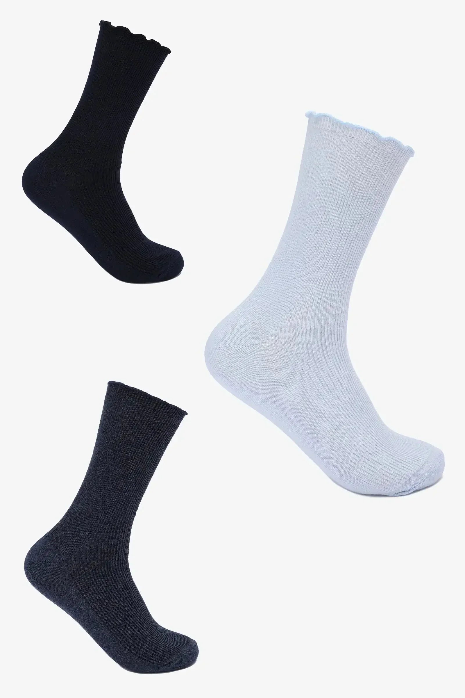 Carina - Long Ribbed Socks - 3 Pairs 3