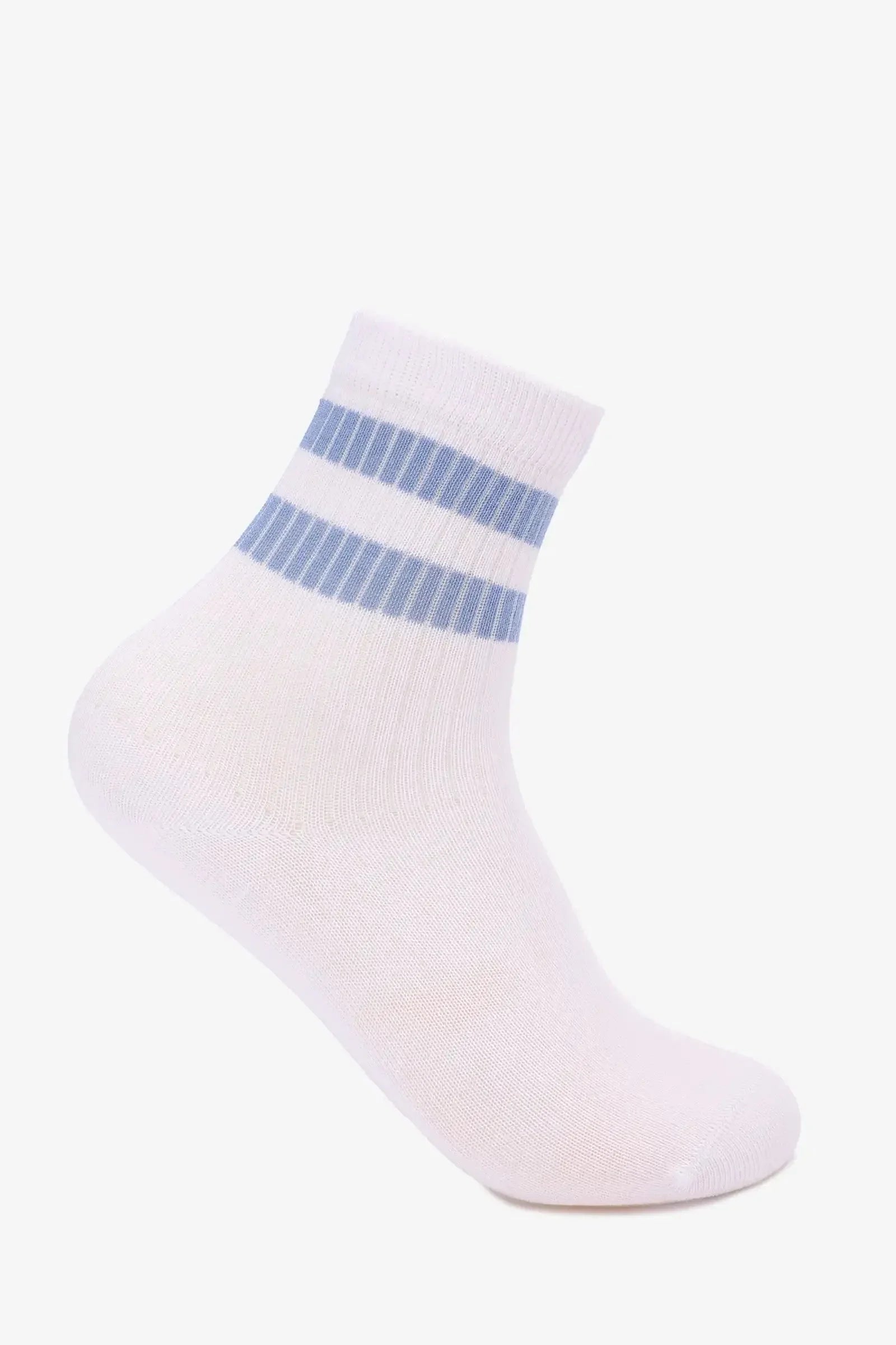 Carina - Contrast Stripes Socks - 3 Pairs 4