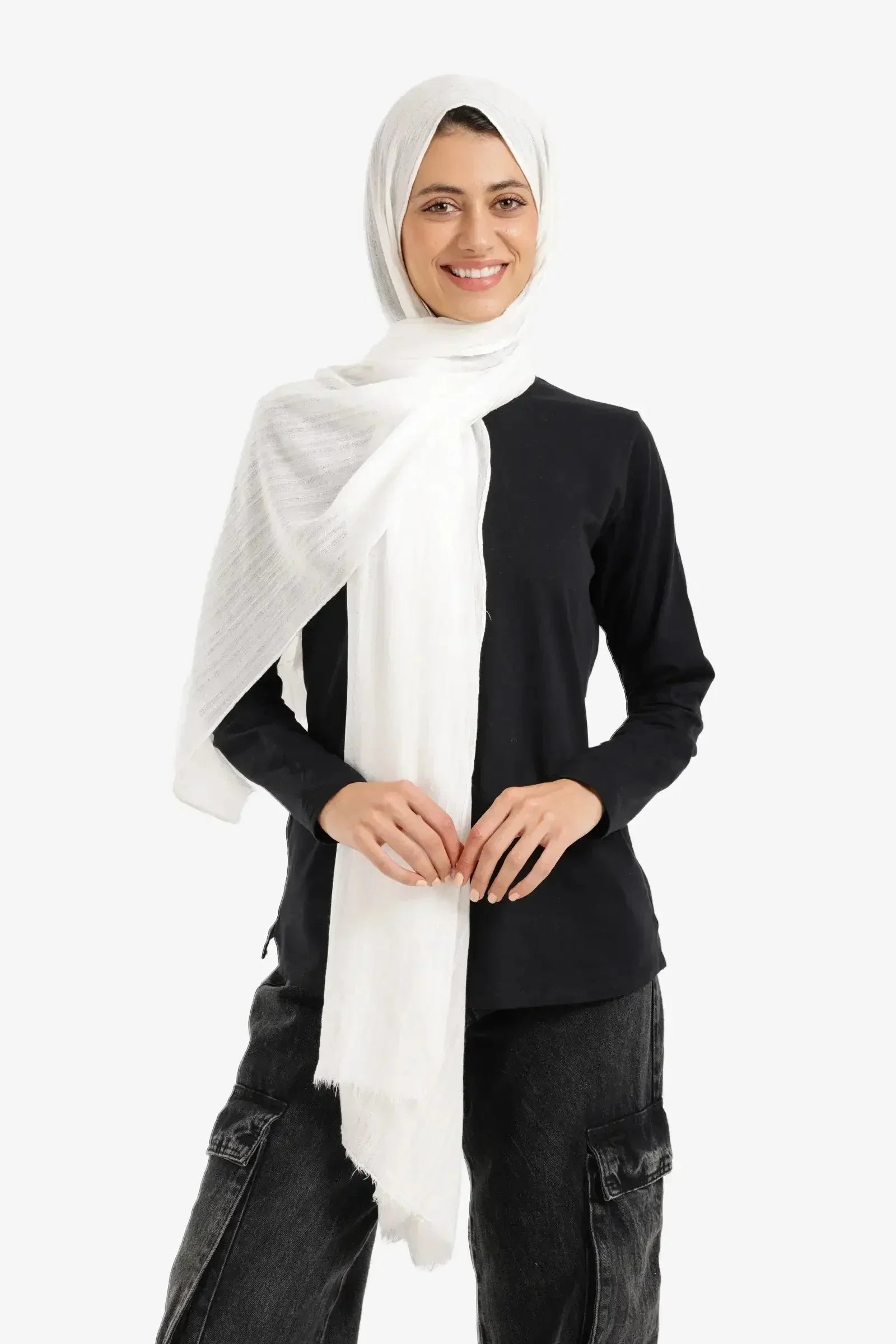 Carina - Textured Ribbed Cotton Scarf 5