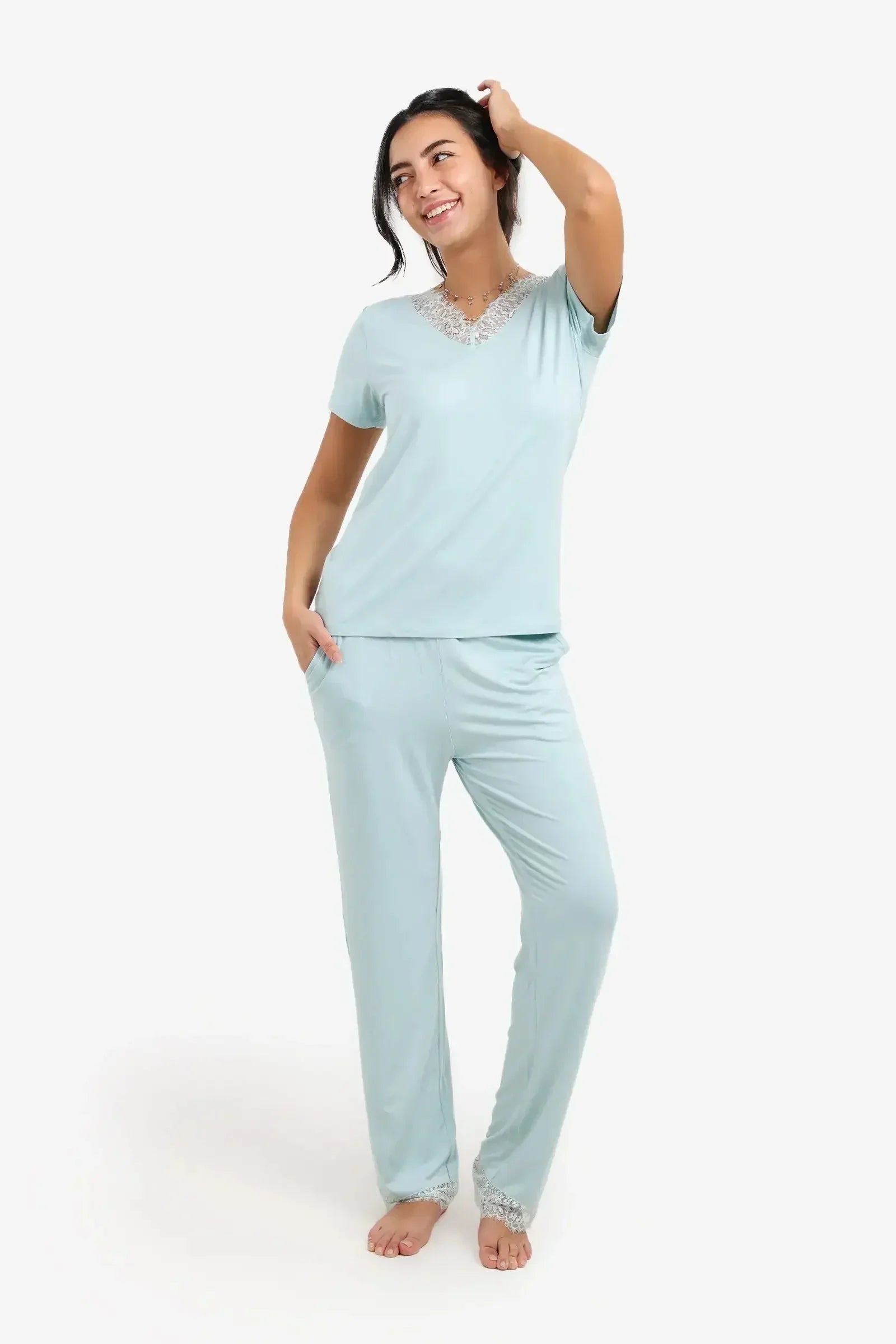 Carina - Pyjama Set with Lace Edges 26